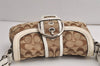 Authentic COACH Signature Shoulder Hand Bag Canvas Leather 10296 Brown 0779K