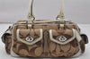 Authentic COACH Signature Shoulder Hand Bag Canvas Leather 6231 Brown 0780K