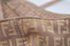 Authentic FENDI Vintage Zucchino Hand Bag Purse Canvas Leather Pink 0781I