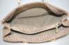 Authentic FENDI Vintage Zucchino Hand Bag Purse Canvas Leather Pink 0781I