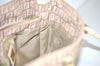 Authentic FENDI Vintage Zucchino Hand Bag Purse Canvas Leather Pink 0781I