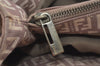 Authentic FENDI Vintage Zucchino Hand Bag Purse Canvas Leather Pink 0781I