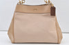 Authentic COACH Vintage Shoulder Hand Bag Canvas Leather F27575 Beige 0782K