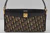 Authentic Christian Dior Trotter Shoulder Hand Bag Canvas Leather Blue 0783J