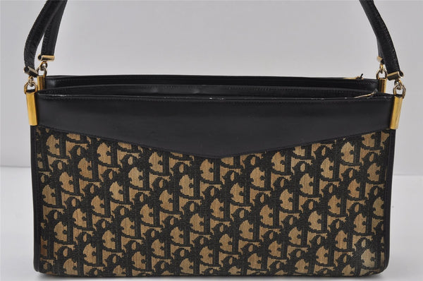 Authentic Christian Dior Trotter Shoulder Hand Bag Canvas Leather Blue 0783J