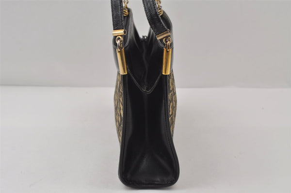 Authentic Christian Dior Trotter Shoulder Hand Bag Canvas Leather Blue 0783J