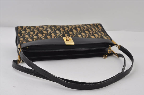 Authentic Christian Dior Trotter Shoulder Hand Bag Canvas Leather Blue 0783J