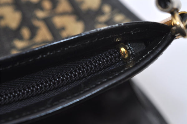 Authentic Christian Dior Trotter Shoulder Hand Bag Canvas Leather Blue 0783J