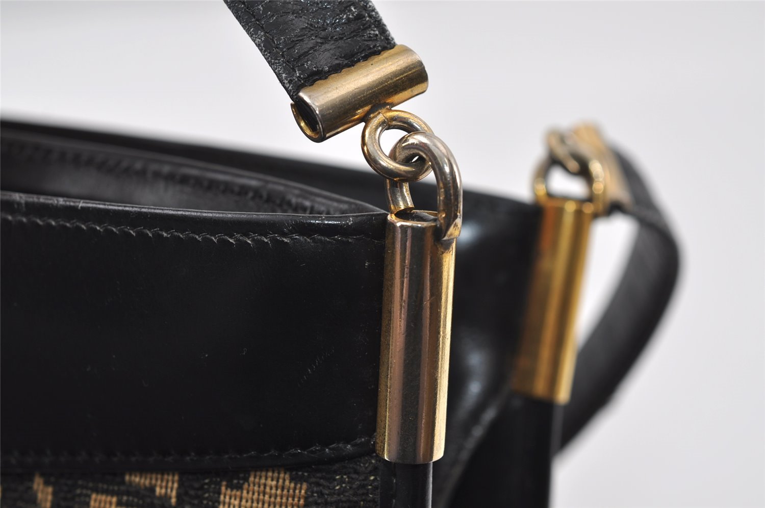 Authentic Christian Dior Trotter Shoulder Hand Bag Canvas Leather Blue 0783J