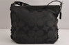 Authentic COACH Signature Shoulder Cross Bag Canvas Leather F15067 Black 0783K