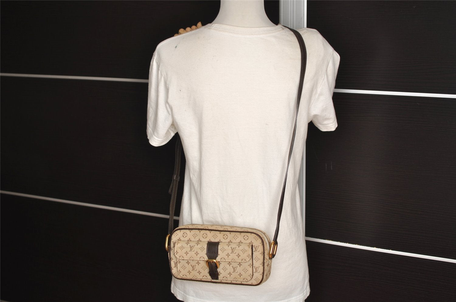 Auth Louis Vuitton Monogram Mini Juliet MM Shoulder Cross Bag M92218 Beige 0785J