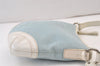 Authentic COACH Signature Shoulder Cross Bag Canvas Leather Light Blue 0786K