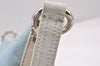 Authentic COACH Signature Shoulder Cross Bag Canvas Leather Light Blue 0786K