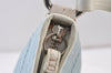 Authentic COACH Signature Shoulder Cross Bag Canvas Leather Light Blue 0786K