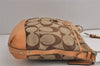 Authentic COACH Signature Shoulder Cross Bag Canvas Leather F19727 Brown 0787K