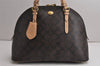 Authentic COACH Vintage Signature Hand Bag PVC Leather Brown 0789K