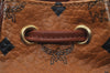 Authentic MCM Visetos Leather Shoulder Cross Body Drawstring Bag Brown 0791J