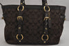 Authentic COACH Signature Shoulder Tote Bag Canvas Leather 10384 Brown 0791K