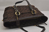 Authentic COACH Signature Shoulder Tote Bag Canvas Leather 10384 Brown 0791K