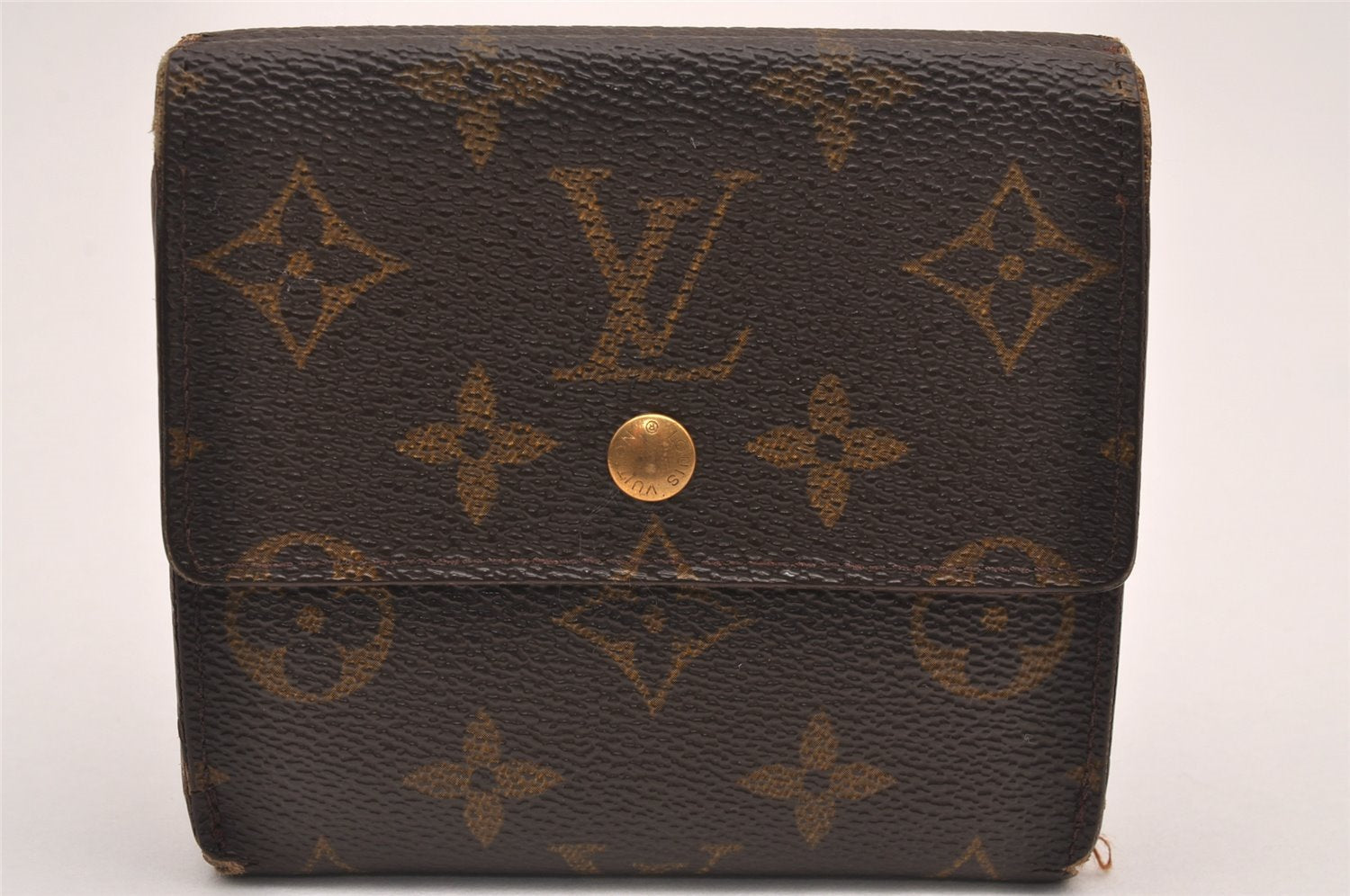 Auth Louis Vuitton Monogram M61652 Porte Monnaie Billet Carte Credit Junk 0792J