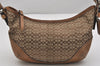 Authentic COACH Signature Hand Bag Purse Canvas Leather J042 Brown 0793K