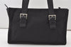 Authentic PRADA Nylon Tessuto Leather Shoulder Tote Bag Black 0795J
