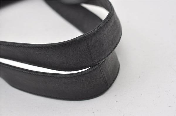 Authentic PRADA Nylon Tessuto Leather Shoulder Tote Bag Black 0795J