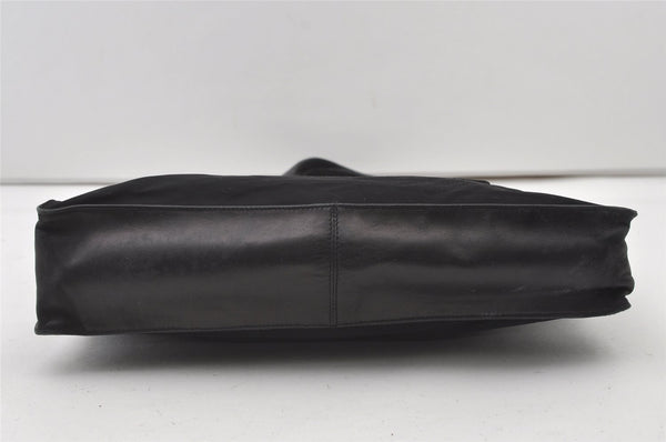 Authentic PRADA Nylon Tessuto Leather Shoulder Tote Bag Black 0795J