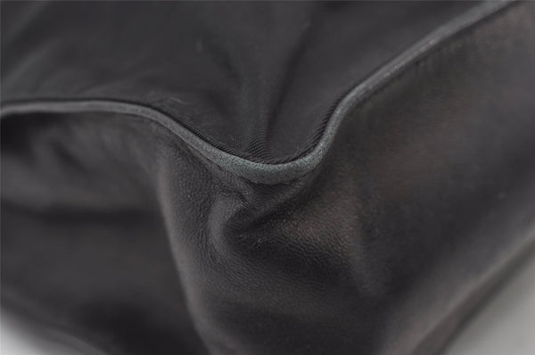 Authentic PRADA Nylon Tessuto Leather Shoulder Tote Bag Black 0795J
