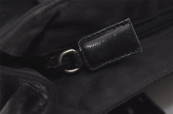 Authentic PRADA Nylon Tessuto Leather Shoulder Tote Bag Black 0795J