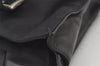 Authentic PRADA Nylon Tessuto Leather Shoulder Tote Bag Black 0795J