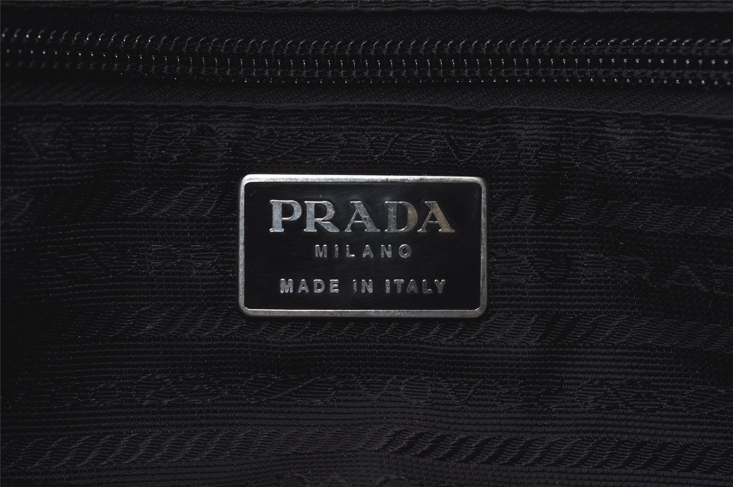 Authentic PRADA Nylon Tessuto Leather Shoulder Tote Bag Black 0795J
