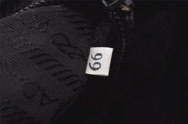 Authentic PRADA Nylon Tessuto Leather Shoulder Tote Bag Black 0795J