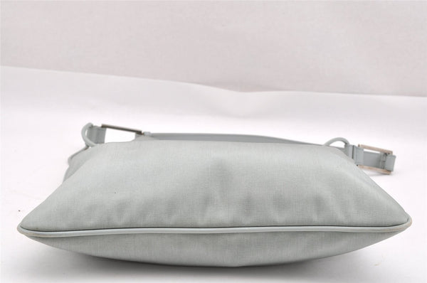 Authentic GUCCI Shoulder Drawstring Bag Canvas Leather 0014021 Light Blue 0796J