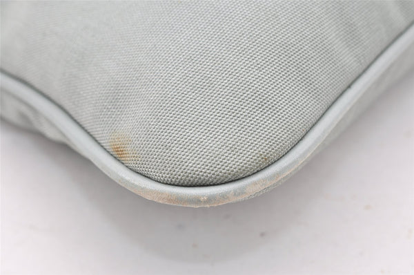 Authentic GUCCI Shoulder Drawstring Bag Canvas Leather 0014021 Light Blue 0796J