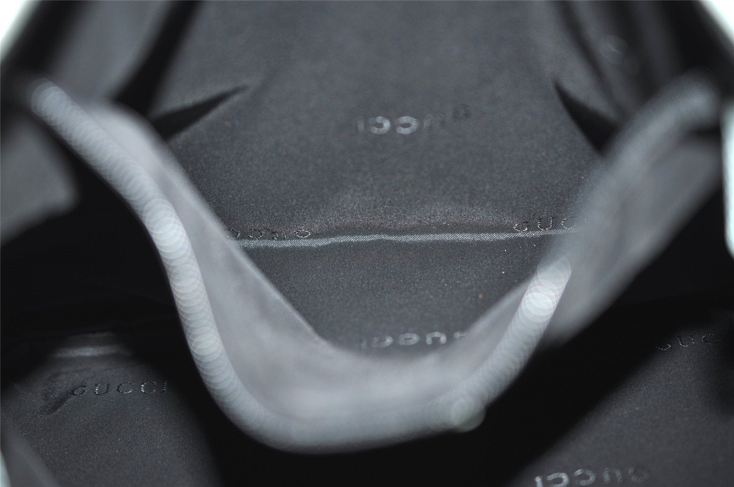 Authentic GUCCI Shoulder Drawstring Bag Canvas Leather 0014021 Light Blue 0796J