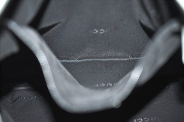 Authentic GUCCI Shoulder Drawstring Bag Canvas Leather 0014021 Light Blue 0796J