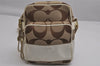 Authentic COACH Signature Shoulder Cross Bag Canvas Leather 10128 Brown 0796K