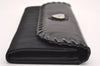 Authentic Christian Dior Ethnic Heart Long Wallet Purse Nylon Enamel Black 0798J