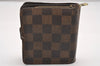 Authentic Louis Vuitton Damier Compact Zip Bifold Wallet Purse N61668 LV 0799J