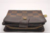 Authentic Louis Vuitton Damier Compact Zip Bifold Wallet Purse N61668 LV 0799J