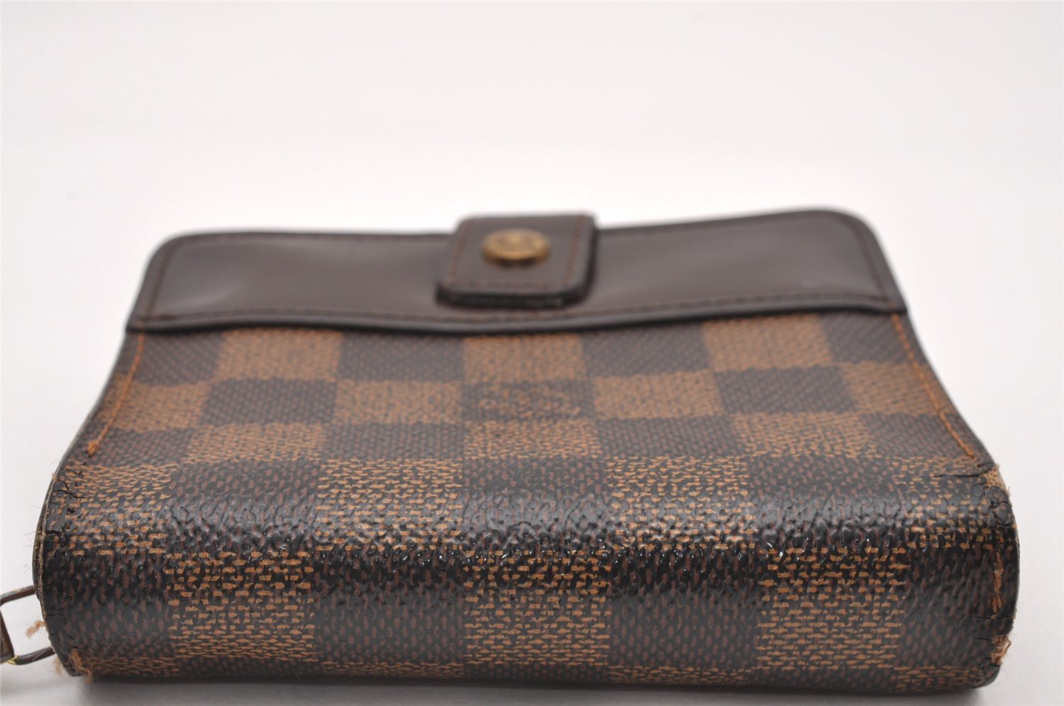 Authentic Louis Vuitton Damier Compact Zip Bifold Wallet Purse N61668 LV 0799J