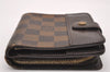 Authentic Louis Vuitton Damier Compact Zip Bifold Wallet Purse N61668 LV 0799J