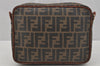 Authentic FENDI Zucca 2Way Shoulder Clutch Bag PVC Leather Brown Junk 0800J