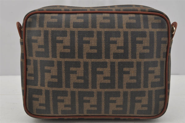 Authentic FENDI Zucca 2Way Shoulder Clutch Bag PVC Leather Brown Junk 0800J