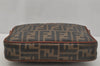 Authentic FENDI Zucca 2Way Shoulder Clutch Bag PVC Leather Brown Junk 0800J