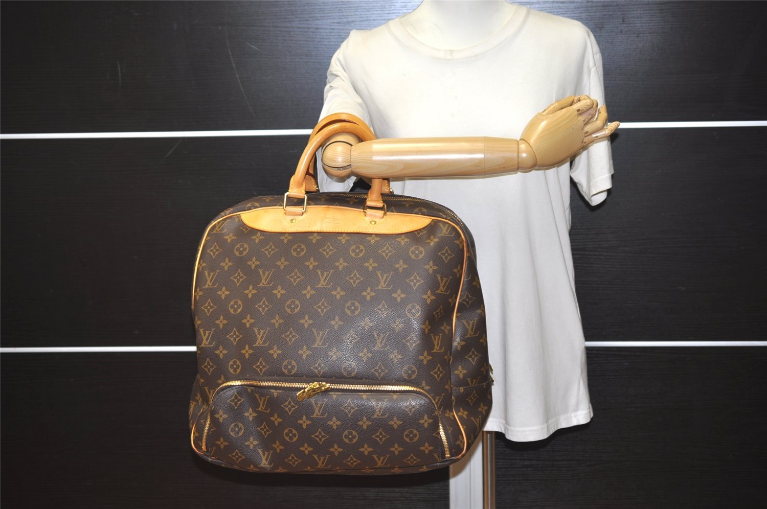 Authentic Louis Vuitton Monogram Evasion PM Boston Travel Bag M41443 LV 0801J