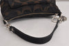 Authentic COACH Signature 2Way Shoulder Hand Bag Purse Canvas Enamel Black 0803K