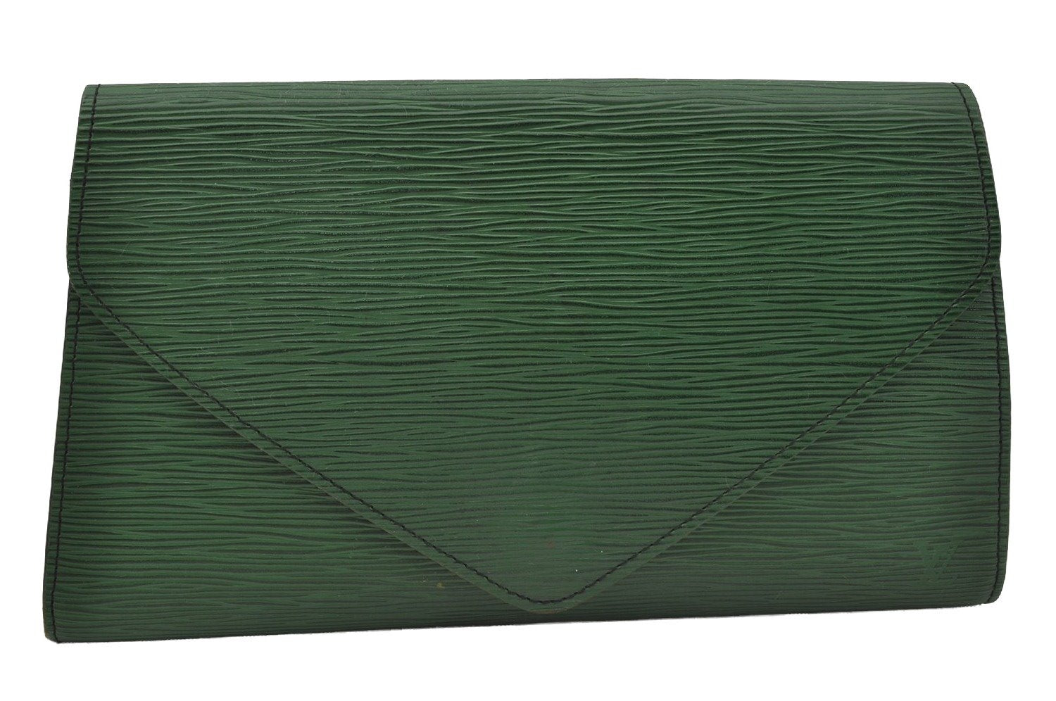 Authentic Louis Vuitton Epi Arts Deco Clutch Bag Green M52644 LV 0805J