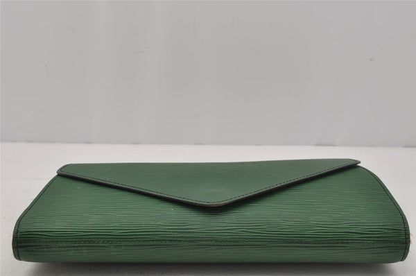 Authentic Louis Vuitton Epi Arts Deco Clutch Bag Green M52644 LV 0805J